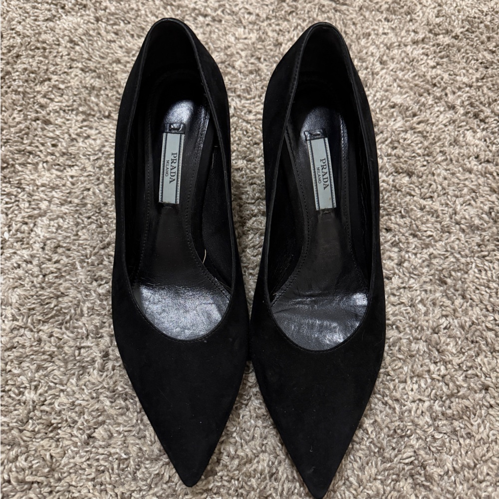 Prada Women's Black Suede Heels - Picture 2 of 6